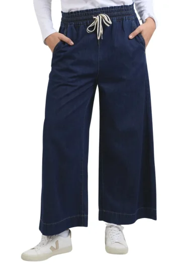 ELM Pants|Winter Style-GRETA WIDE LEG PANT SAPPHIRE