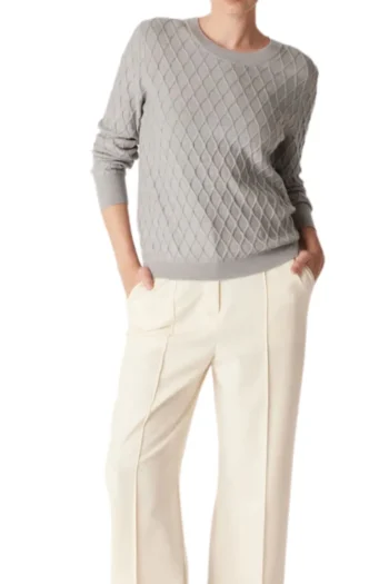 CABLE Jumpers|Winter Style-HAMPDEN MERINO JUMPER GREY-MARL