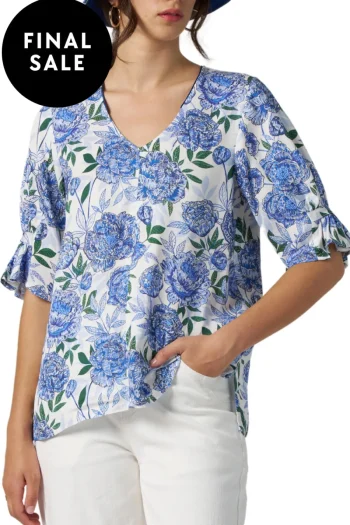 MADLY SWEETLY Tops-HIGH TEA TOP WHITE