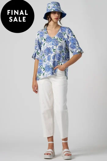 MADLY SWEETLY Tops-HIGH TEA TOP WHITE