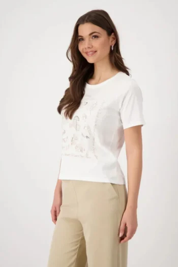 MONARI T Shirts|Tops-HOLIDAY CLUB TEE CREAM