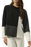 JOSEPH RIBKOFF Jumpers|Winter Style-JACQUARD KNIT BLACK-GREY