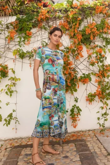 JOHNNY WAS Dresses-JANIE ASYMMETRIC HEM DRESS MULTI