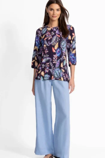 JOHNNY WAS Tops-JANIE PUFF SLV TOP PRINT