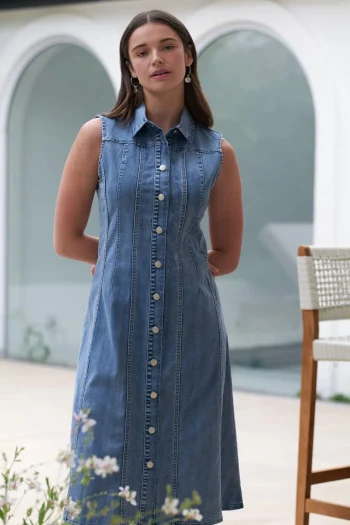 FOIL Dresses-JEAN-ERATION DRESS BLUE-WASH