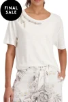 MONARI Tops-JEWELLED TEE WHITE