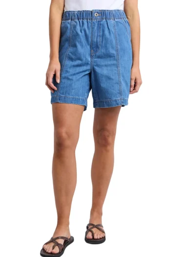 ELM Shorts-JOVIE DENIM SHORT MID-BLUE