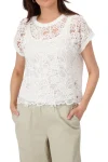 MONARI Tops-LACE TEE CREAM