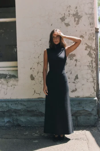 TOORALLIE Skirts|Winter Style-LAMBSWOOL SKIRT BLACK