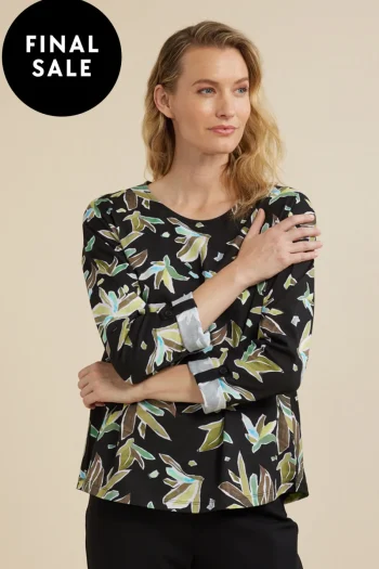 YARRA TRAIL T Shirts|Tops-CRYSTAL PRINT TEE LEAF