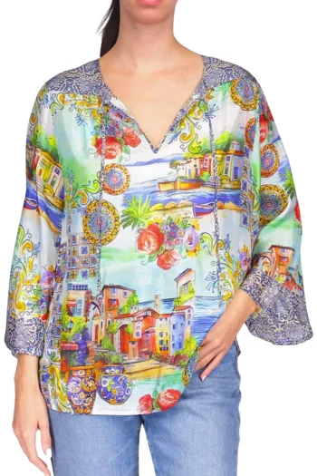 JOHNNY WAS Blouses-LEPIN FLOWY BLOUSE MULTI