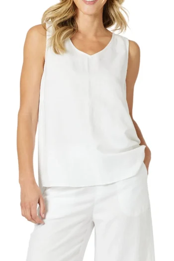 GORDON SMITH Tops|Weekend Edit-LINO BUTTON BACK CAMI WHITE