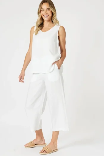 GORDON SMITH Tops|Weekend Edit-LINO BUTTON BACK CAMI WHITE