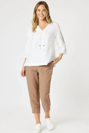 GORDON SMITH Pants|Weekend Edit-LINO TAPERED PANT NUTMEG