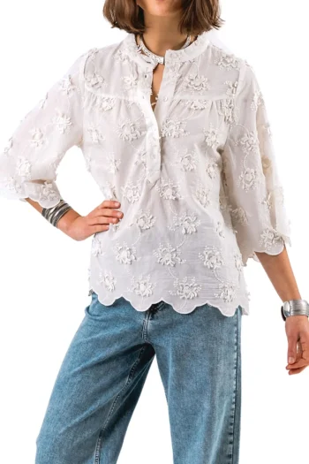 LOLLYS LAUNDRY Blouses-LOUISELL BLOUSE CREME