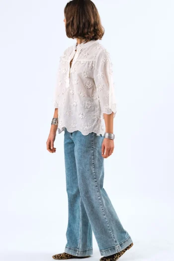 LOLLYS LAUNDRY Blouses-LOUISELL BLOUSE CREME