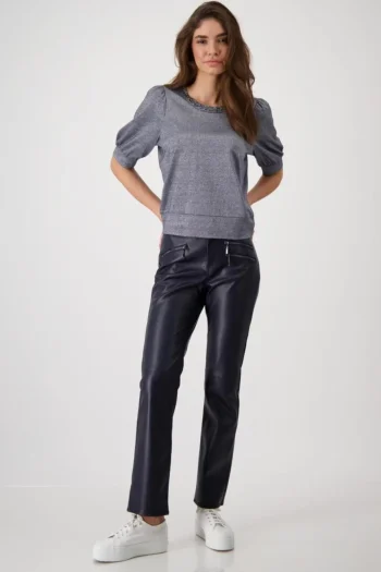 MONARI Tops|Weekend Edit-LUREX TEE CHARCOAL