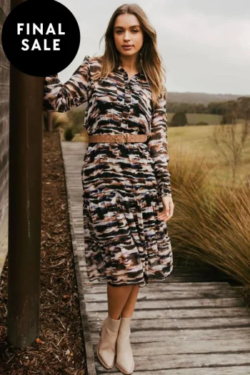 FOXWOOD Dresses-MALA ABSTRACT DRESS PRINT