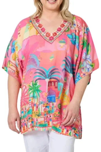 HAMMOCK AND VINE Tops-MANDALAY BAY TOP PINK