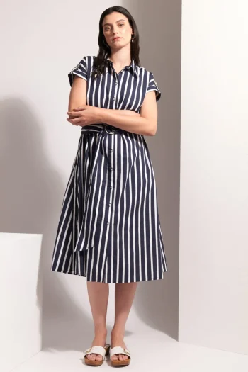 FOIL Dresses-MASTERCLASS DRESS NAVY-STRIPE