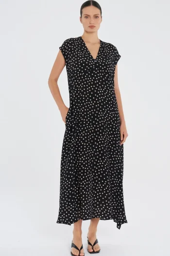 MELA PURDIE Dresses-MAXI SLICE DRESS BLACK-MERINGUE