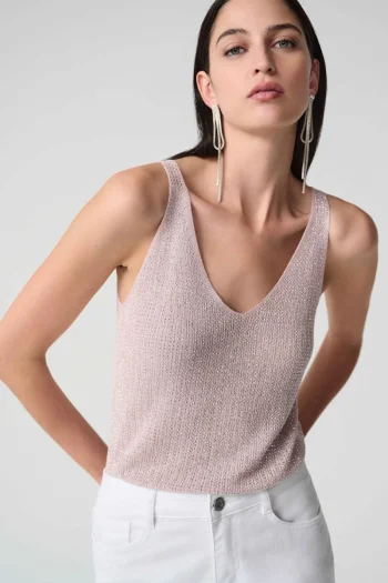 JOSEPH RIBKOFF Tops-METALLIC KNIT CAMI