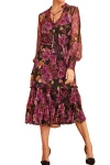 KAMARE Dresses-MIA BLACK FLORAL DRESS PURPLE-ROSE
