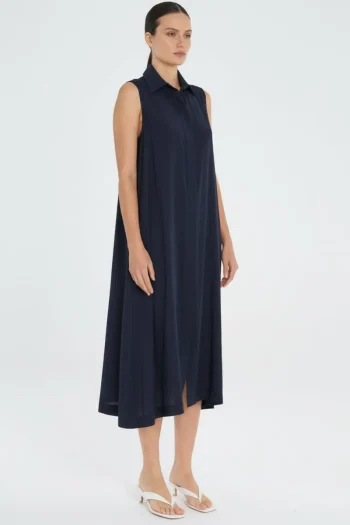MELA PURDIE Dresses-MIDI SHIRT DRESS NAVY