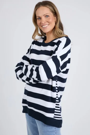 ELM Tracksuits|Track Tops-MILL CREW NAVY-WHITE