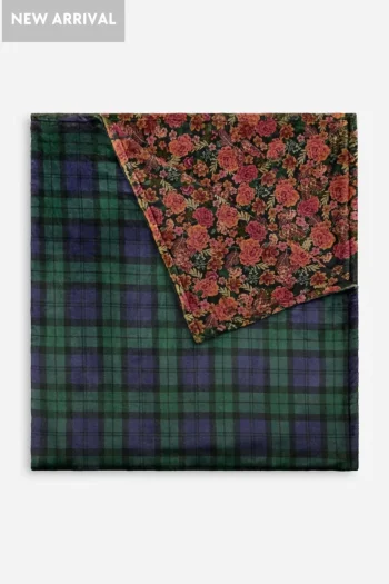 JOHNNY WAS Gift Guide|Travel Essentials-MINGO PLAID COZY BLANKET MULTI