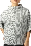 JOSEPH RIBKOFF Jumpers|Winter Style-MIXED PRINT SWEATER GREY