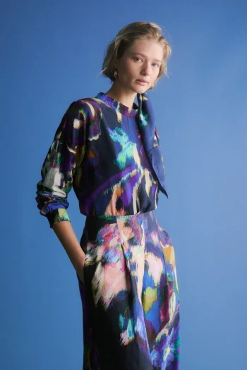 ELK Tops-MODA TURTLE NECK TOP PRINT