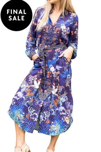 CIENNA Dresses-MOONFLOWER BUTTONED DRESS PRINT