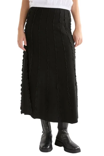 ELK Skirts|Winter Style-MUSSE KNIT SKIRT BLACK