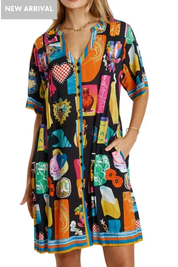 LULA LIFE Dresses-ODETTE TUCK DRESS BLACK