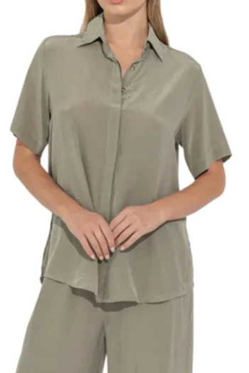 SARA FOX Shirts-PALOMA SHORT SLEEVE SHIRT PUMICE