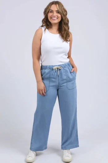 ELM Pants-PAYTON CHAMBRAY PANT MID-BLUE