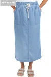 ELM Skirts-PENNY UTILITY SKIRT MID-BLUE