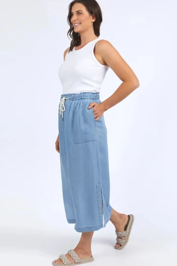 ELM Skirts-PENNY UTILITY SKIRT MID-BLUE