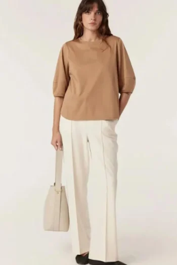 CABLE Tops|Travel Essentials-PIMA LANTERN SLEEVE TOP