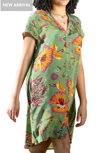 CIENNA Dresses-POSEY SHORT SHIRT DRESS PRINT