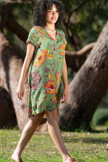 CIENNA Dresses-POSEY SHORT SHIRT DRESS PRINT