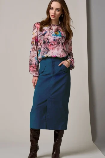 LOOBIES STORY Skirts|Winter Style-PRUDENCE SKIRT PEACOCK