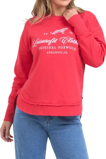 FOXWOOD Tracksuits|Track Tops-PURSUIT CREW RED