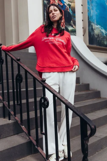 FOXWOOD Tracksuits|Track Tops-PURSUIT CREW RED