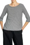 MELA PURDIE Tops-RELAXED BOAT NECK BLACK-WHITE