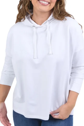 ELM Jumpers-RHEA HOODIE WHITE