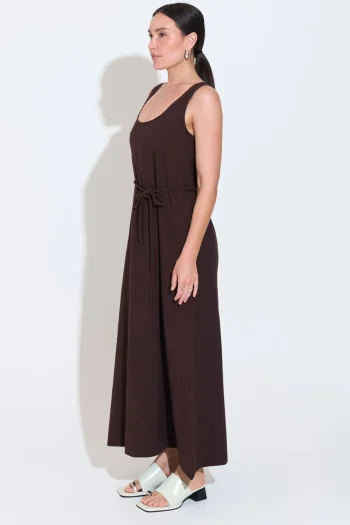 SARA FOX Dresses-SAMBA DRESS AND TIE CACAO