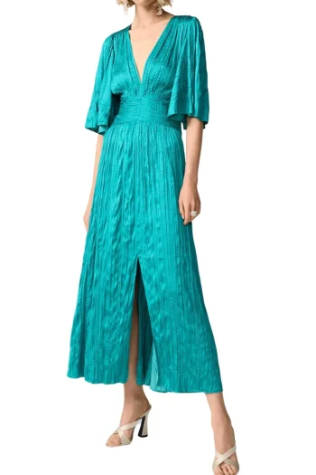 JOSEPH RIBKOFF Dresses-SATIN FIT AND FLARE DRESS OCEANIC