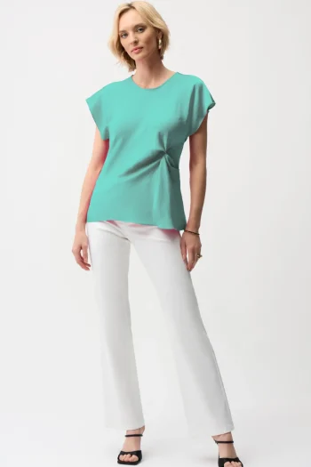 JOSEPH RIBKOFF Tops-SATIN TWIST FRONT TOP